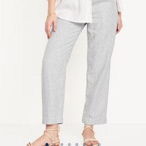 Old Navy High-Waisted Linen-Blend Straight Pants